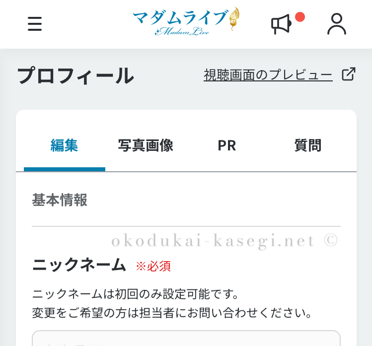 マダムライブのプロフィール入力のコツ